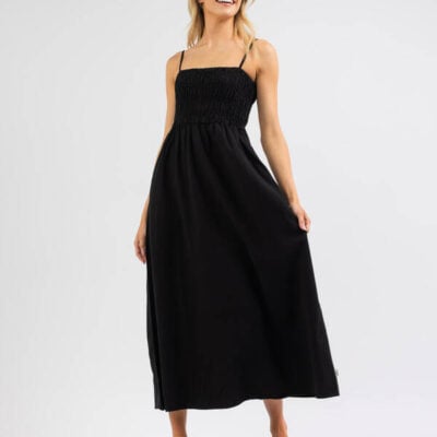 Rhythm Classic Shirred Midi Dress