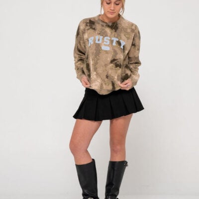 Rusty Camoozy Camo Knitted Crew