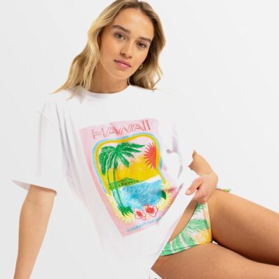 Roxy Atlas Hangloose TShirt Bright White Hawaii