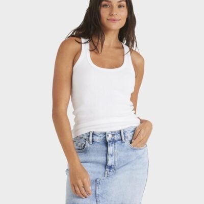 Roxy Base Rib Tank Top Bright White