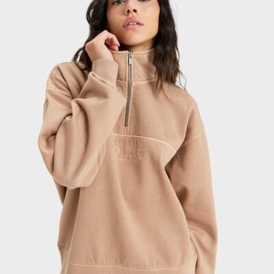 Roxy Our Town Half Zip Fleece Top Portabella