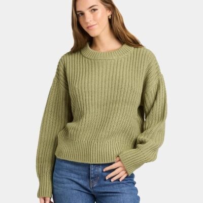 Roxy Coming Home Knitted Jumper  Oil Green