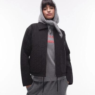 Topshop Line Jacket With Quilting