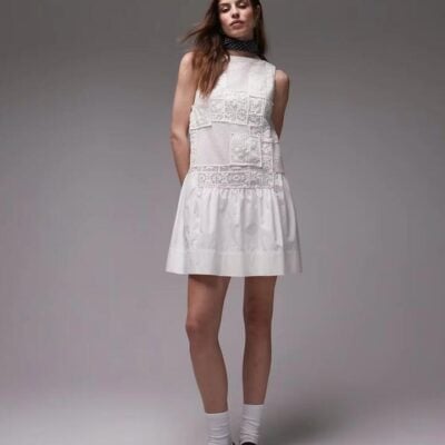Topshop Crochet Body Mini Dress