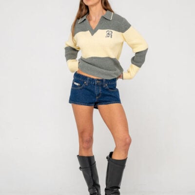 Rusty Try Me Knitted Rugby Top