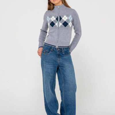 Rusty Clued In Fitted Zip Through Knit
