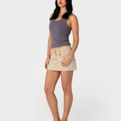Rusty Roxxy Coffee Micro Mini Skirt