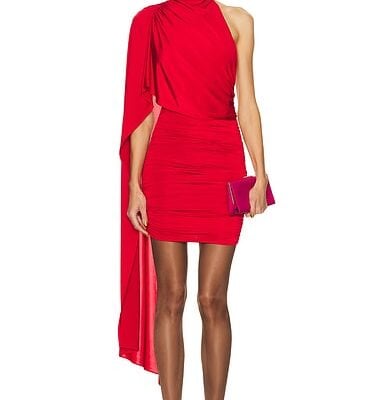 The Andamane Waverly Cape Effect Mini Dress