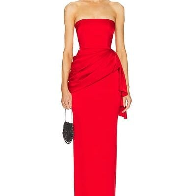 Alex Perry Draped Satin Corset Gown