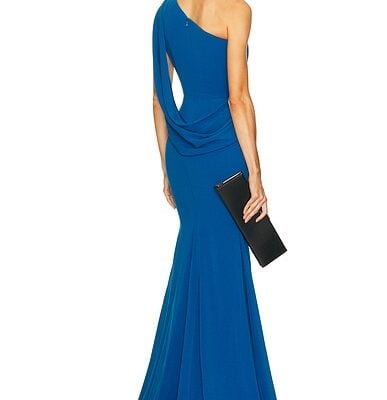 Alex Perry One Shoulder Drape Gown