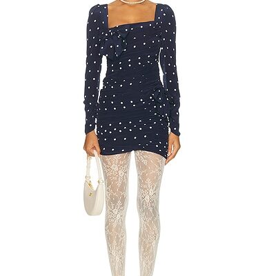 Alessandra Rich Long Sleeve Mini Dress