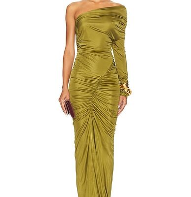 Atlein One Sleeve Ruched Gown