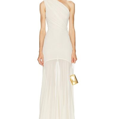 Atlein One Shoulder Draped Dress