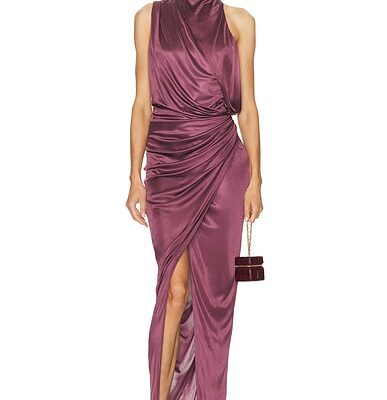 BALMAIN Interlock Halterneck Long Dress