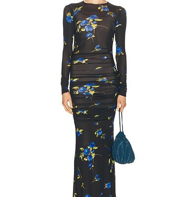 Blumarine Long Sleeve Maxi Dress