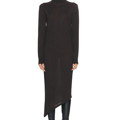 Courreges One Shoulder Wool Long Dress
