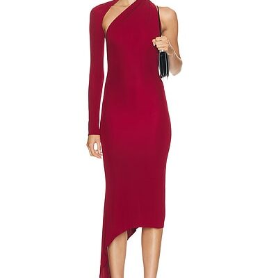 Courreges One Shoulder Crepe Jersey Dress