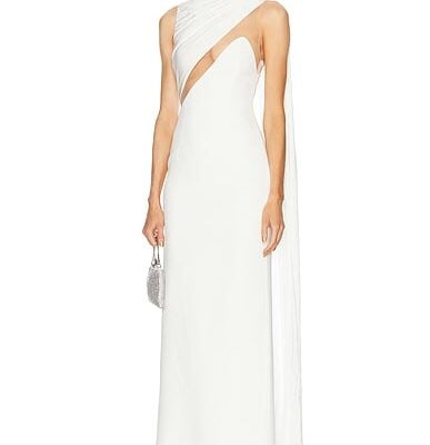 David Koma Draped Chest Detail Gown