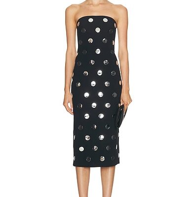 David Koma Allover Polka Dot Dress