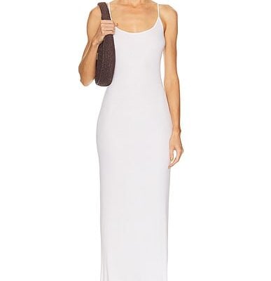 Enza Costa Silk Rib Lettuce Edge Dress