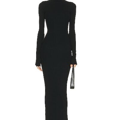 Eterne Long Sleeve Turtleneck Maxi Dress