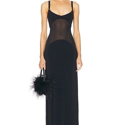 Helsa Sheer Knit Curve Maxi Dress