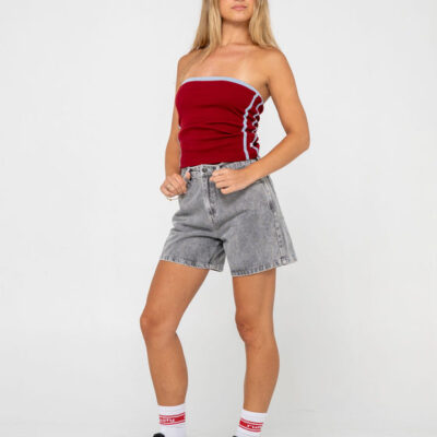 Rusty Cyprus High Waisted Denim Short