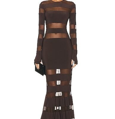 Norma Kamali Spliced Dress Fishtail Gown