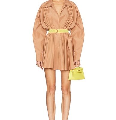 Norma Kamali Super Oversized Boyfriend Shirt Flared Mini Dress