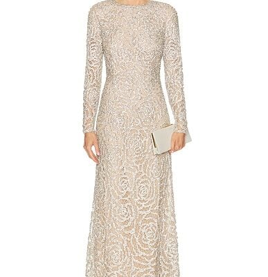 Oscar de la Renta Long Sleeve Gown