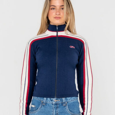 Rusty Daddy Gb Fitted Zip Through Knit