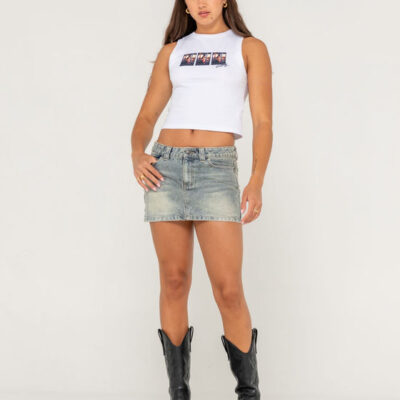 Rusty Dirty Mavericks Denim Mini Skirt
