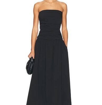 St. Agni Gathered Strapless Dress