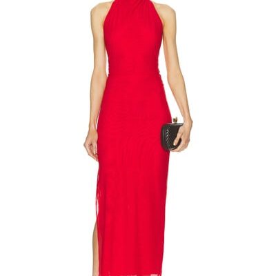 SIR. Jacques Mesh Halter Midi Dress