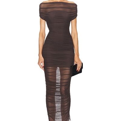 SEROYA Noel Off Shoulder Midi Dress