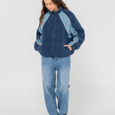 Rusty Two Tides Zip Through Sherpa Fleece