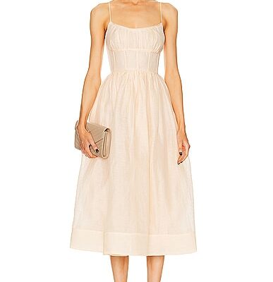 Zimmermann Natura Ruched Midi Dress