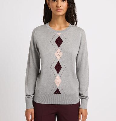 Marcs Pink Skies Argyle Knit