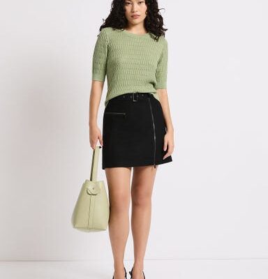Marcs Kali Felted Wool Mini Skirt