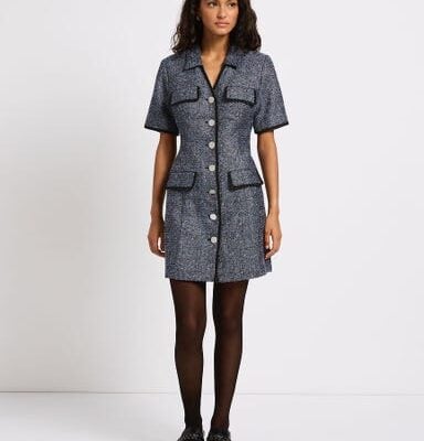 Marcs Hans Metallic Tweed Dress