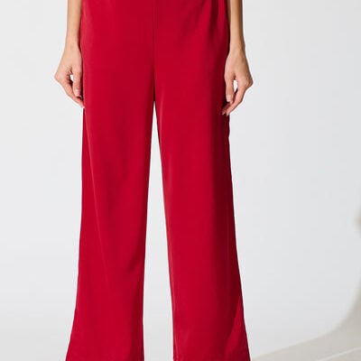 Aubree Pant in Red Satin -