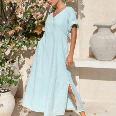 Catalina Cotton Dress Seaglass