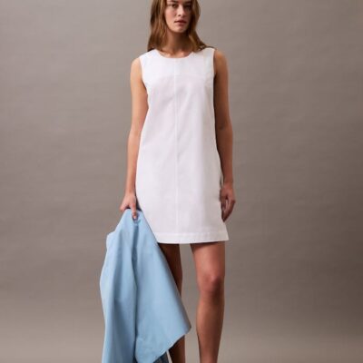 Cotton Poplin Sleeveless Mini Dress