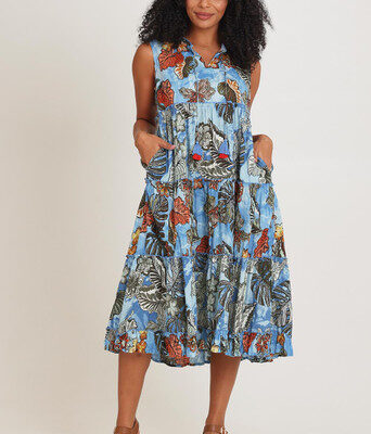 Cotton Sleeveless Layers Dress--ORI-20112