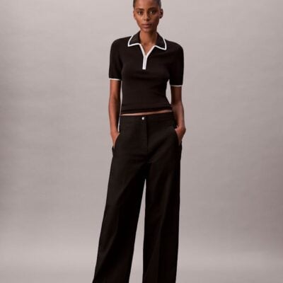 Cotton Twill Logo Tape Pants