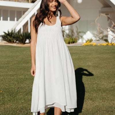 Del Monte Midi Cotton Dress Coconut