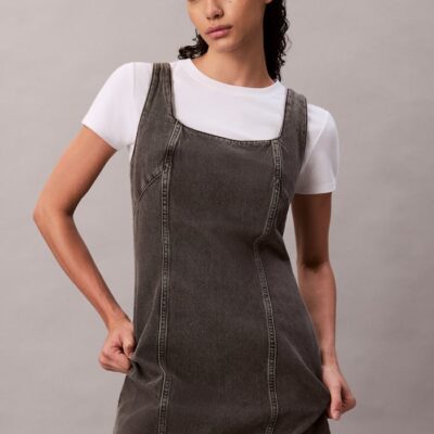 Denim Scoopneck Mini Dress