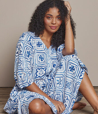 Dolce Tile Cotton Blend Midi Dress--ELM-8168011
