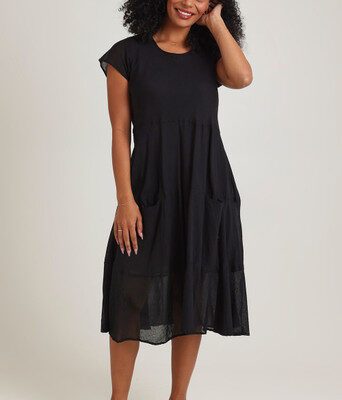 Essentials Bias Pockets Cotton Dress--ORI-51905