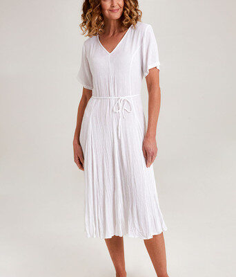Essentials Godet Short Sleeve Dress--ORI-81261